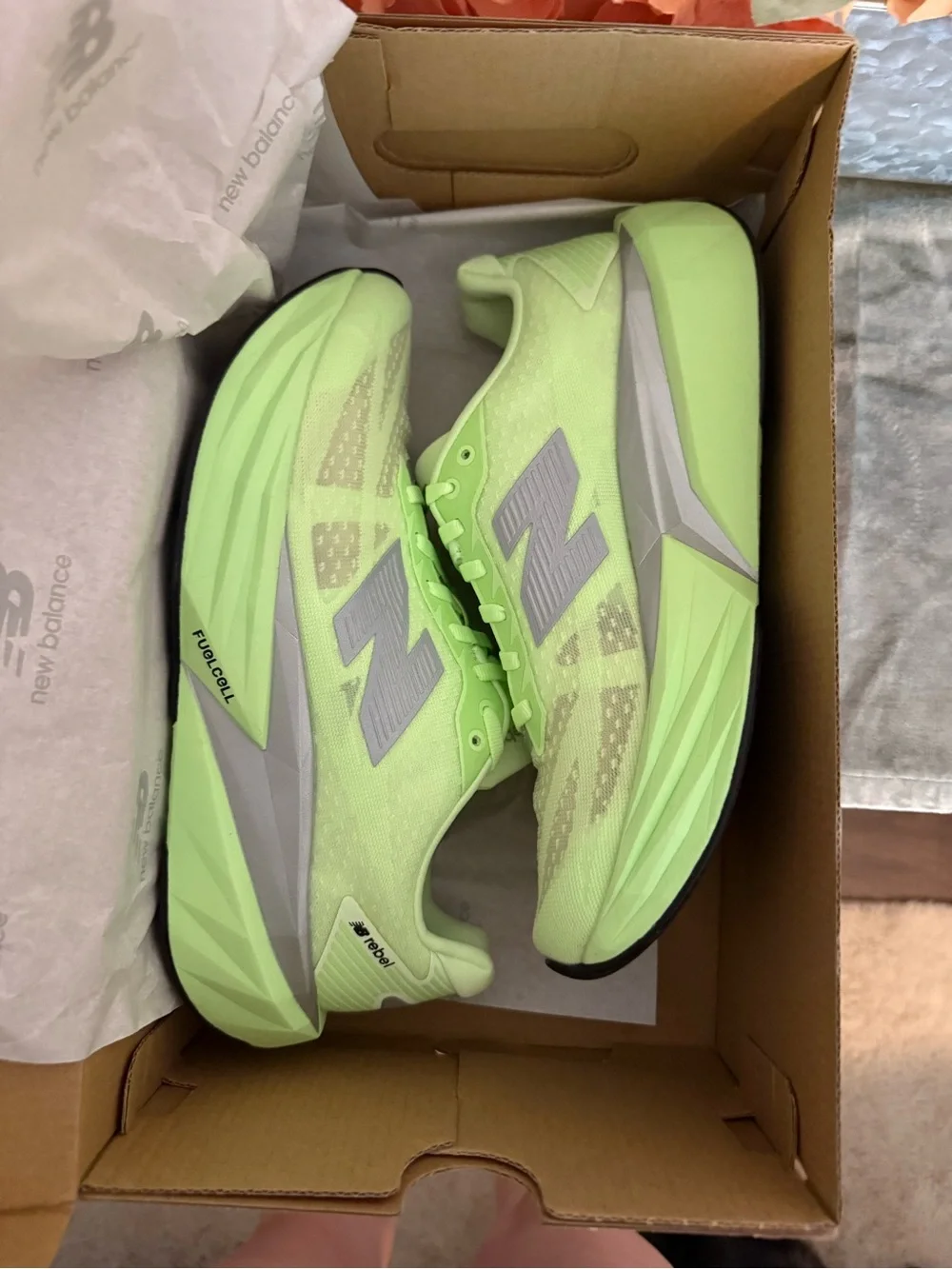 New Balance Neon Lime Green FuelCell Rebel v5